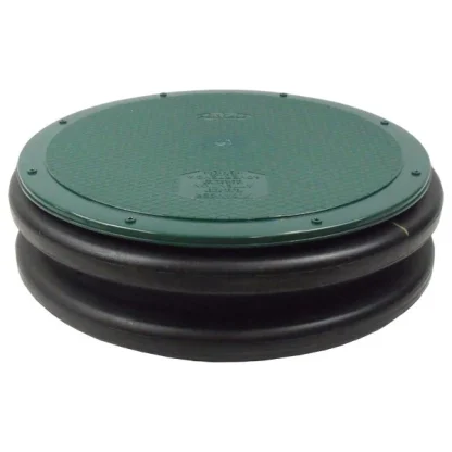 24 INCH POLYLOK LID ON GREEN RIBBED RISER