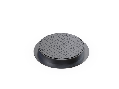 Solid Steel Sewer Lid with 4-Inch Ring