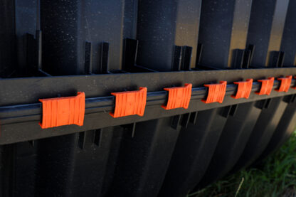 Clips for a black plastic septic tank